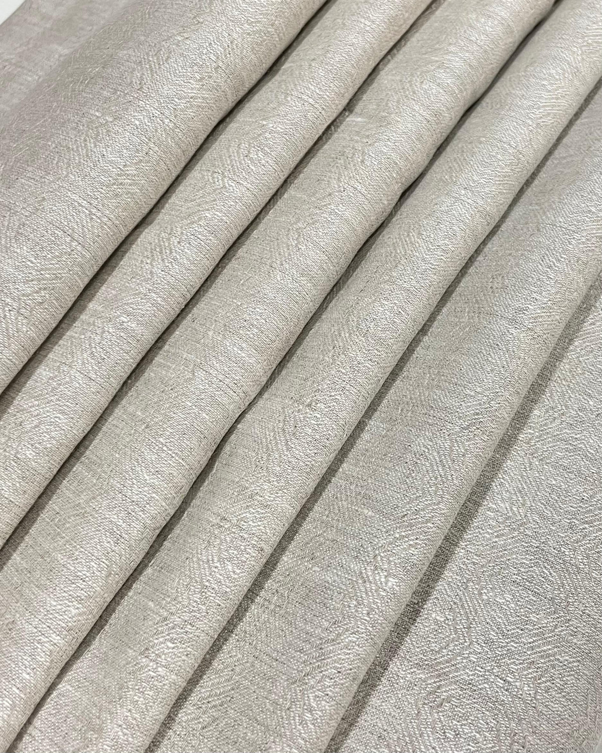 Beige Self Jacquard - Dyed Premium Linen Fabric CNC-B/G -FTR-OAT-W02484(NEW)