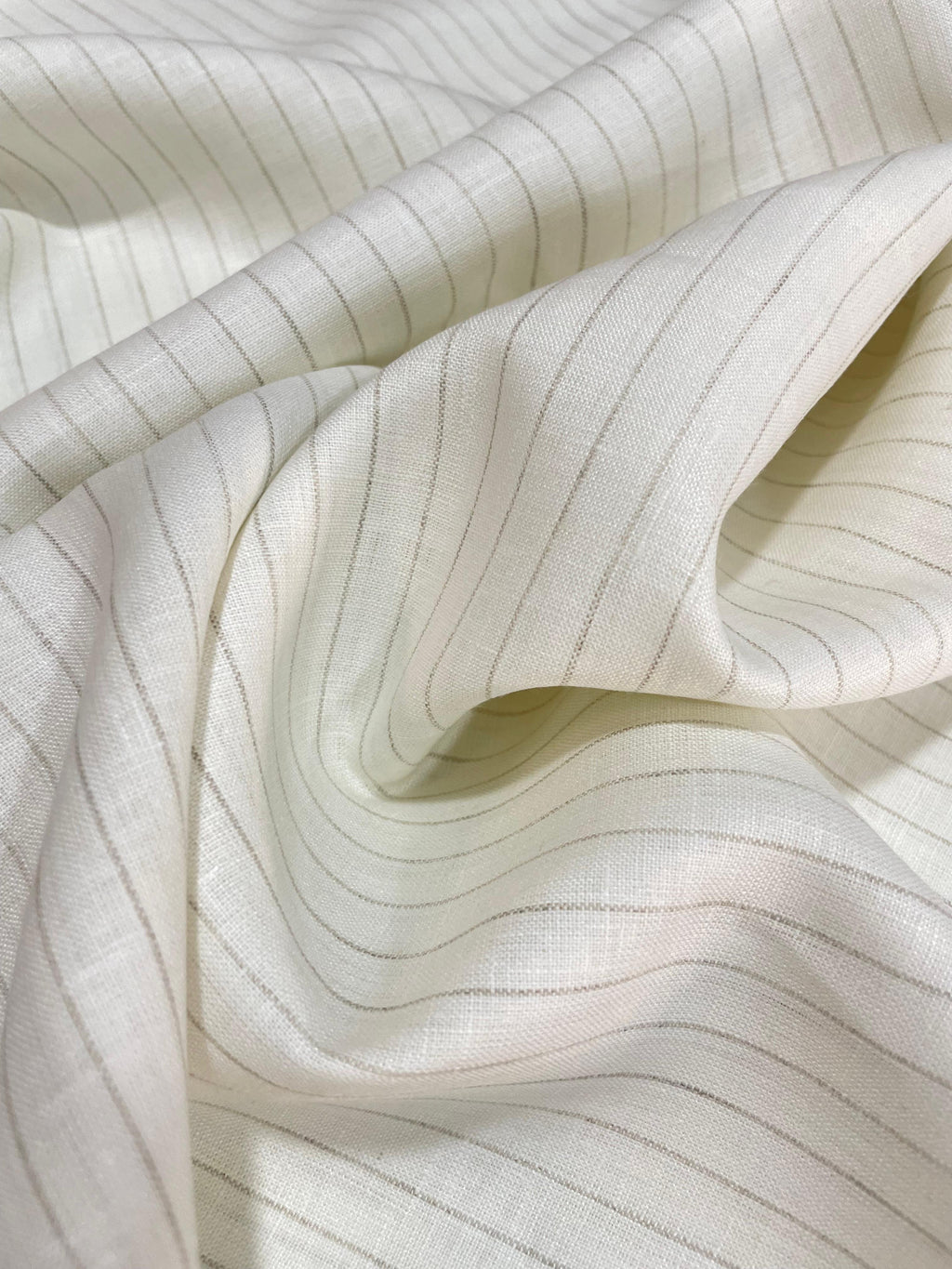 Cream Grey Stripes - Dyed Premium Linen Fabric CNC-B/G -SNT-24458/03(NEW)