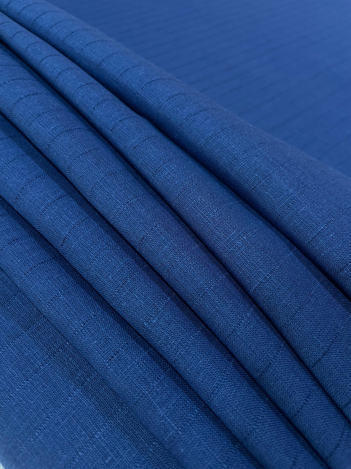 Royal Blue Self Stripes- Dyed Premium Linen Fabric CNC-B/G-KLG-00263(NEW)