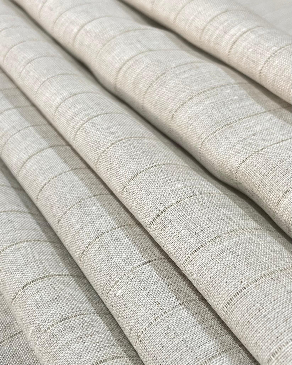 Natural Linen Self Stripes- Dyed Premium Linen Fabric CNC-B/G-KLG-OAT(NEW)