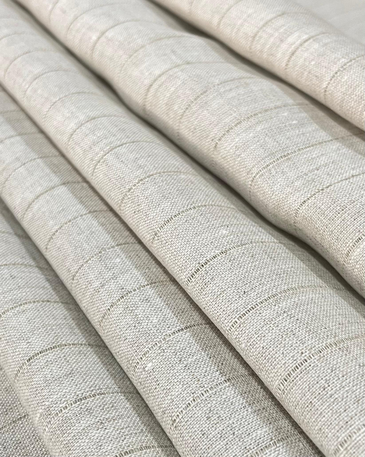 Natural Linen Self Stripes- Dyed Premium Linen Fabric CNC-B/G-KLG-OAT(NEW)
