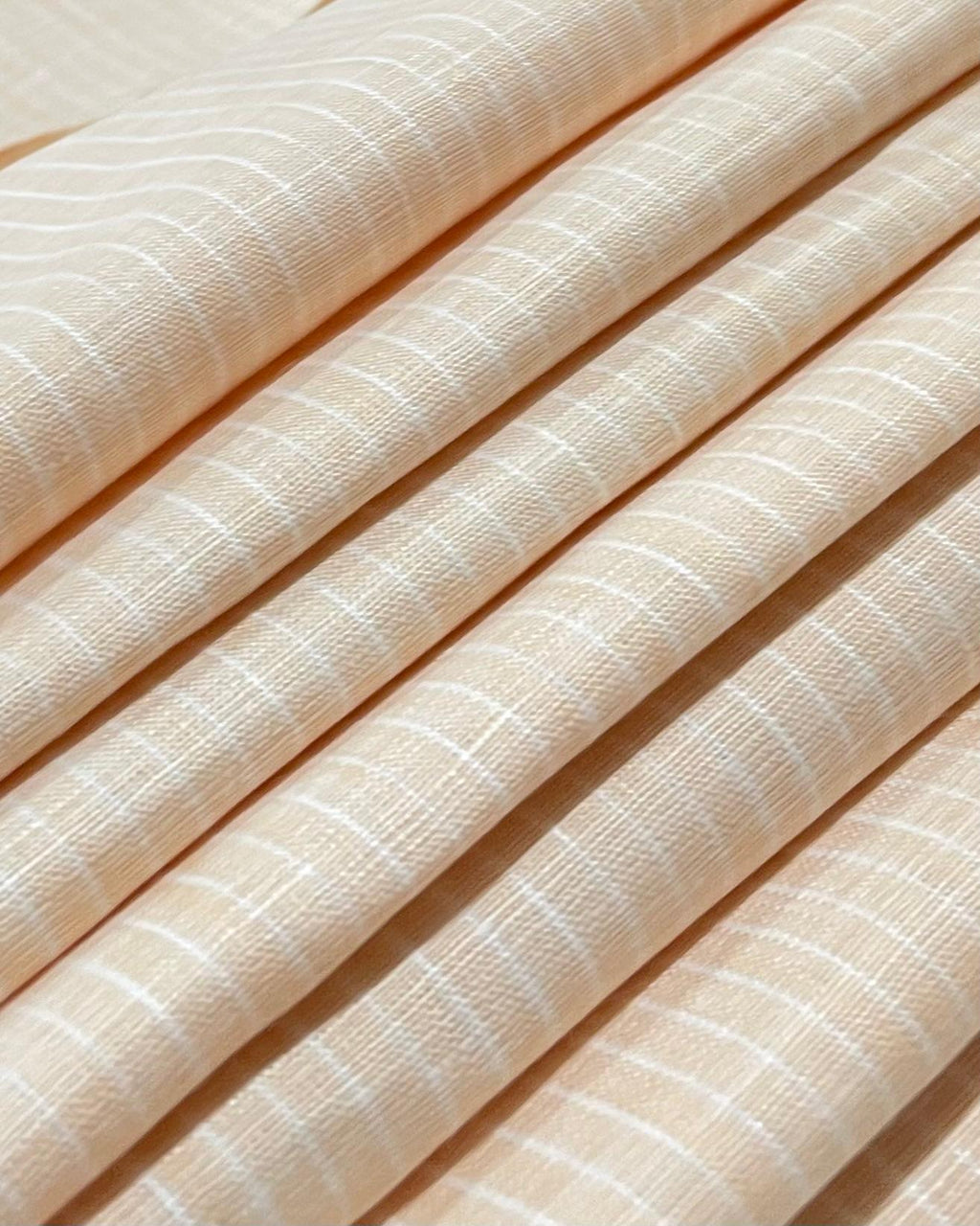 Light Orange /White Stripes- Dyed Premium Linen Fabric CNC-APN-112(NEW)