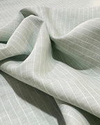 Mind Green/ White Stripes- Dyed Premium Linen Fabric CNC-APN-228(NEW)