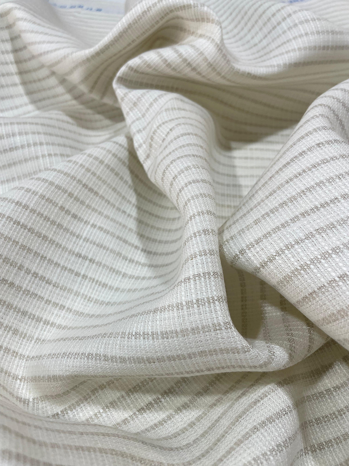 Half White / Grey Stripes- Dyed Premium Linen Fabric CNC-B/G -SNT-S25734/01(NEW)