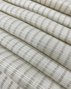 Half White / Grey Stripes- Dyed Premium Linen Fabric CNC-B/G -SNT-S25734/01(NEW)