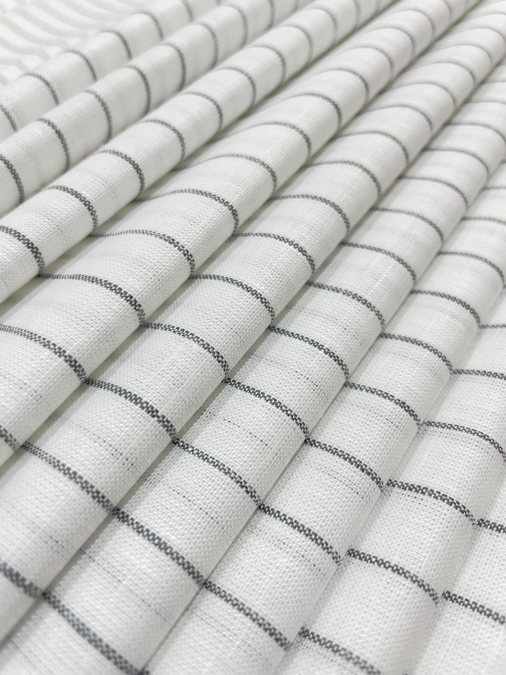 White Grey Stripes(80's)Korean Linen Fabric BC-SN-KL-230406(new)