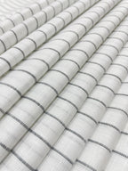 White Grey Stripes(80's)Korean Linen Fabric BC-SN-KL-230406(new)